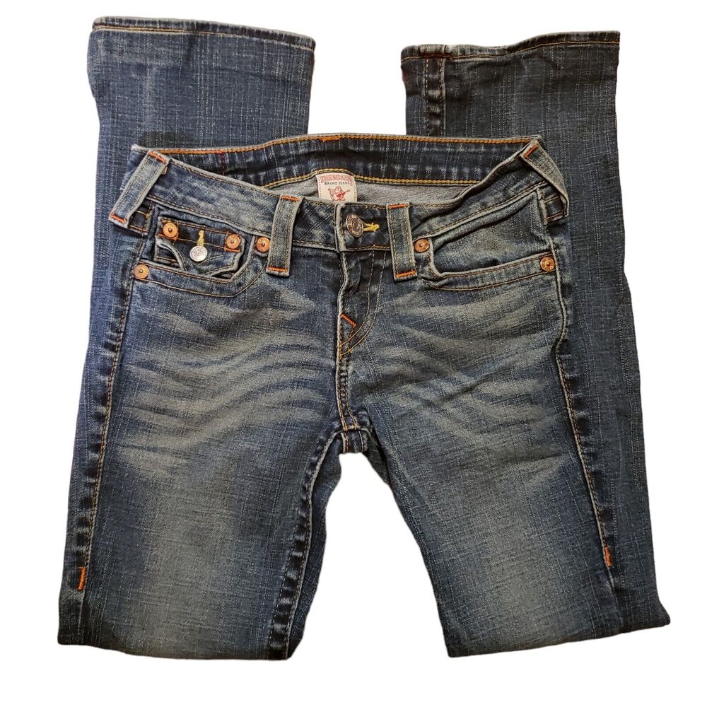 True Religion Becky Straight Leg Medium Jean Flap Back Pockets Size 26 USA